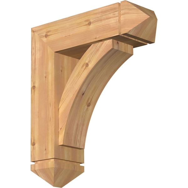 Ekena Millwork Thorton Arts and Crafts Smooth Bracket w/ Offset Brace, Western Red Cedar, 7 1/2"W x 24"D x 28"H BKT0806X24X28THR03SWR - main